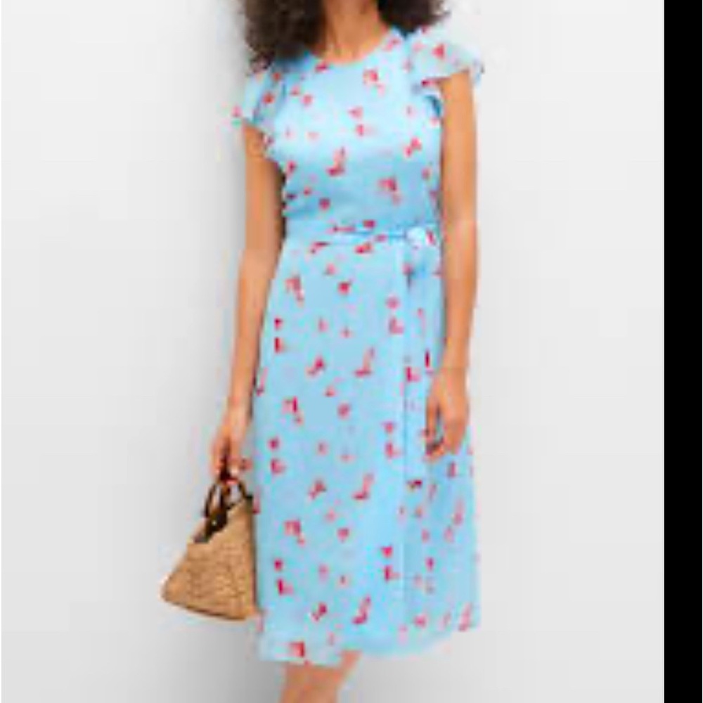 What is beautiful dress blue floral size 8/10 good night area of public women’s